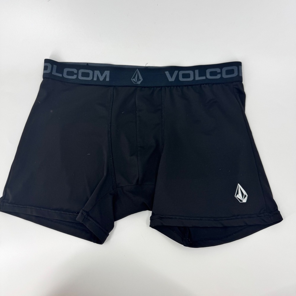 Volcom Mens Black Boxer Briefs Size XL‎ EG Logo Elastic Waist Underwear